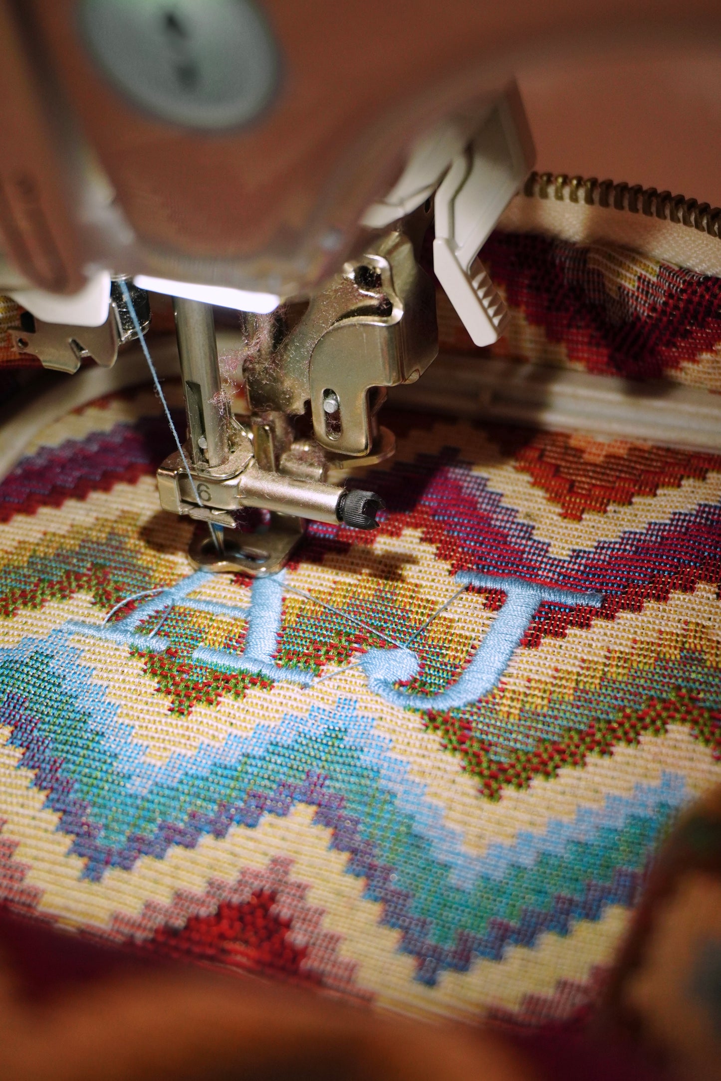 Trousse à broder chevron