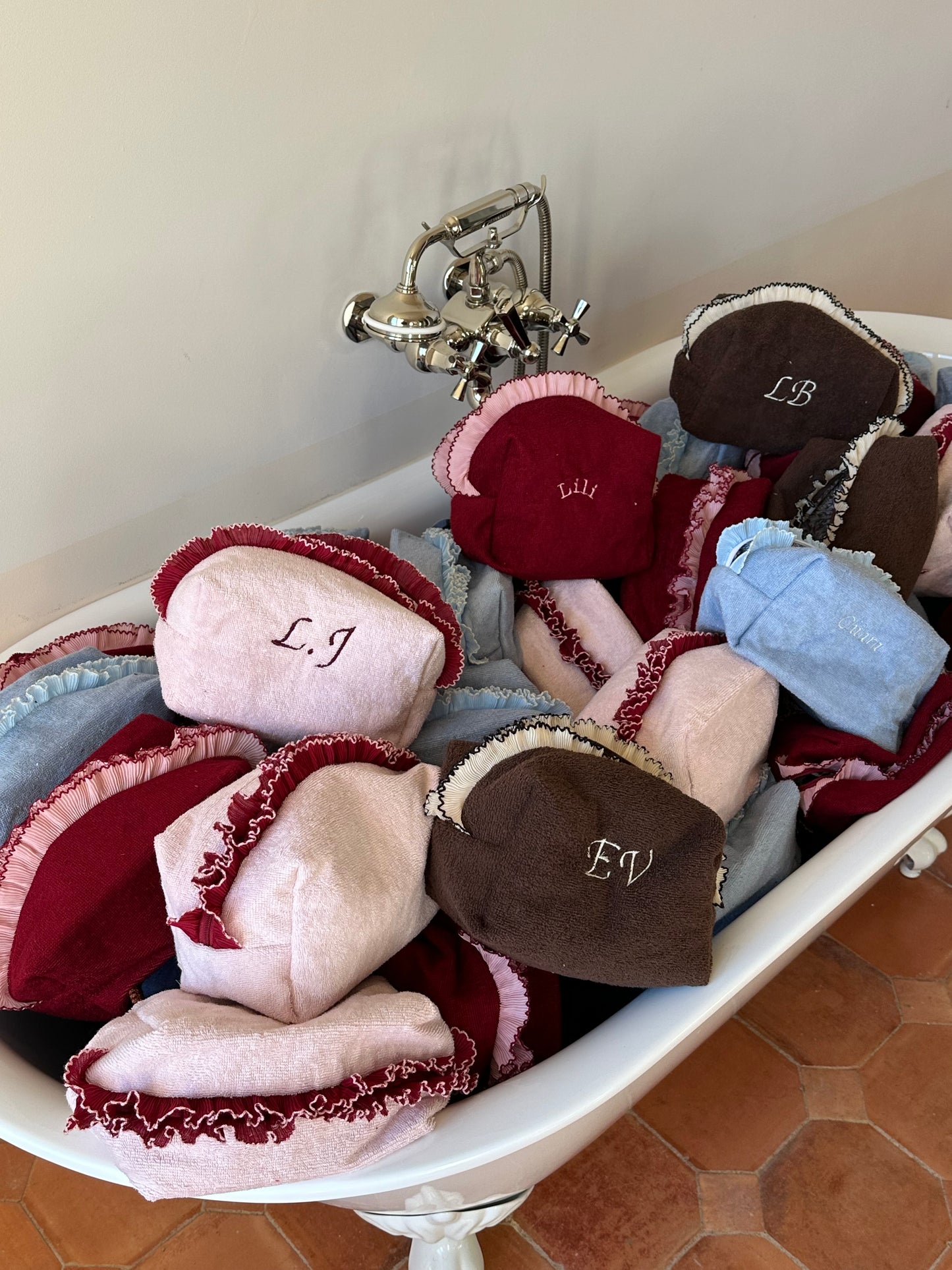 Trousse à broder bleue