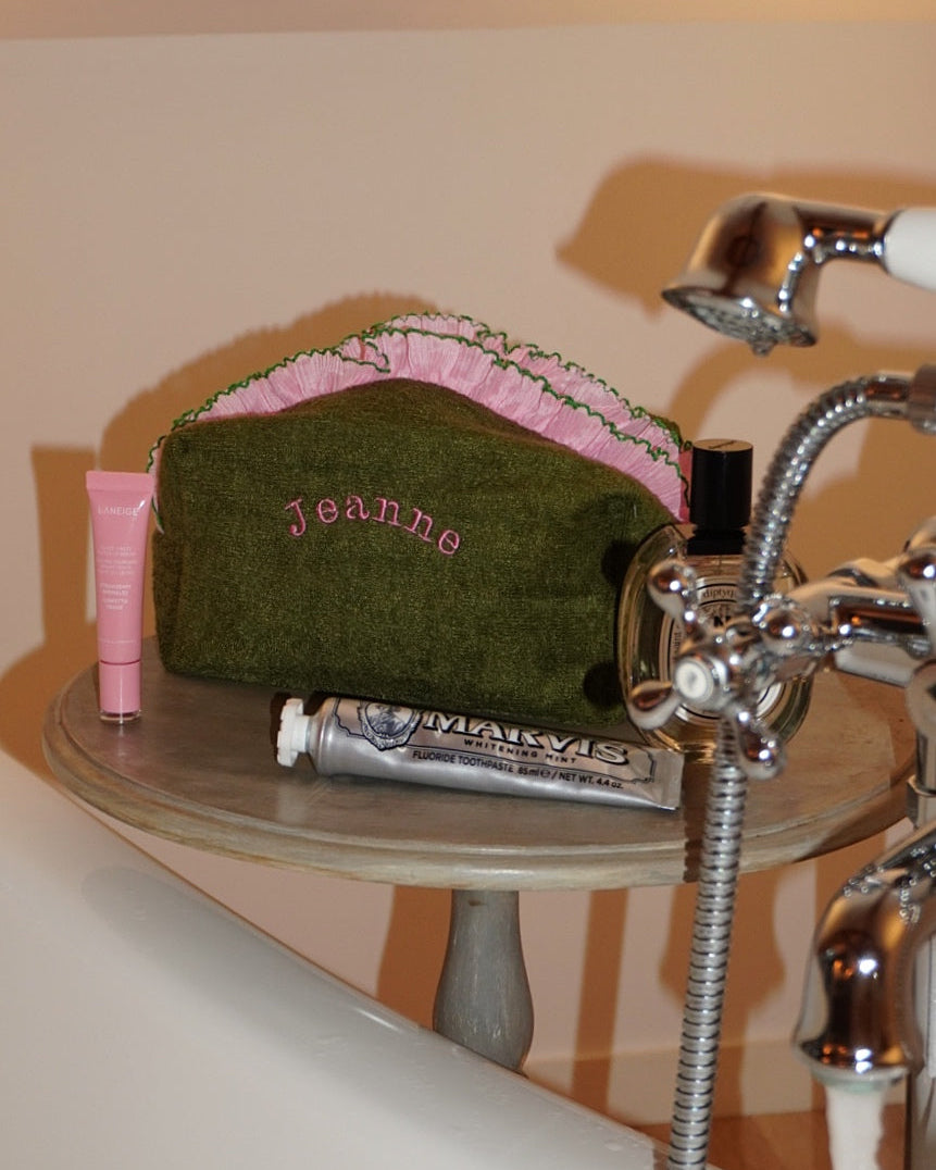 Trousse à broder verte
