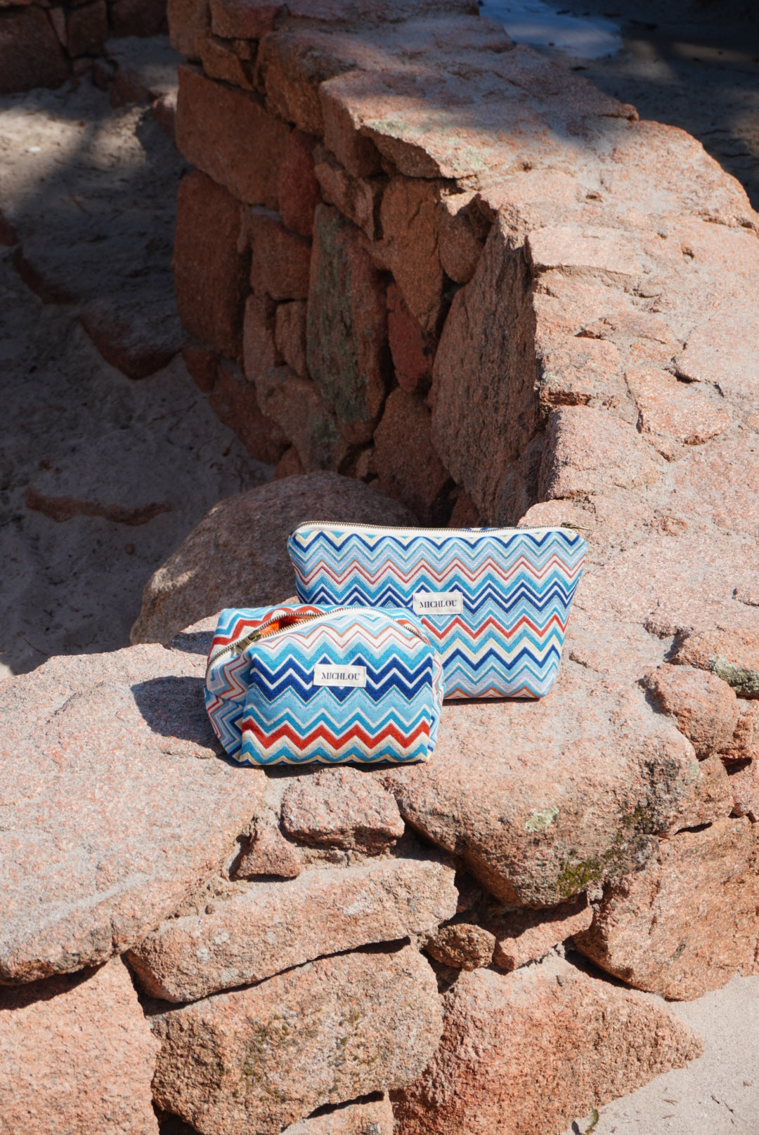 Pochette chevron bleu