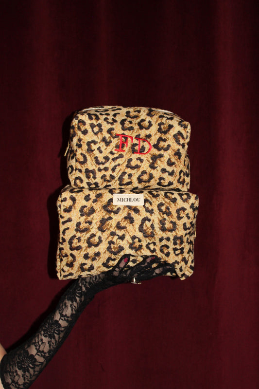 Trousse à broder léopard
